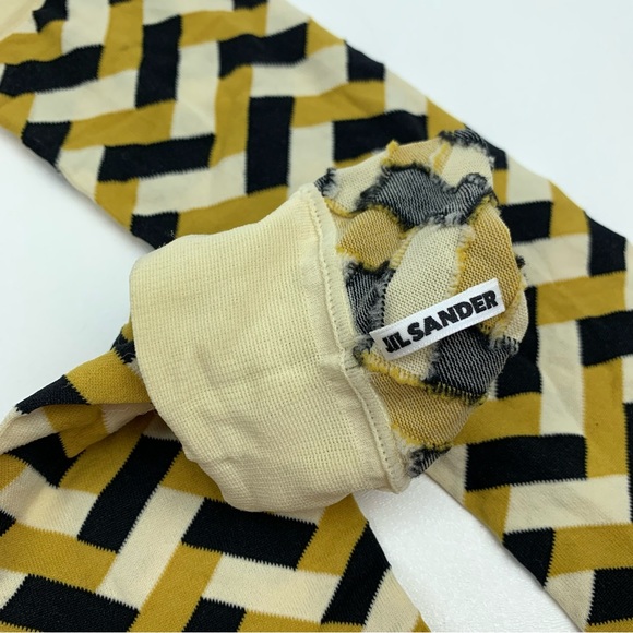 $170 Jil Sander Socks Knee High Jacquard Geometric Printed One Size NEW - Picture 5 of 6